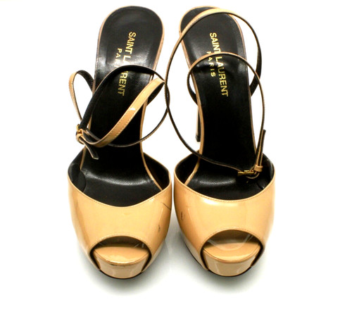 Saint Laurent Patent Leather Sandals 38.5 YSL