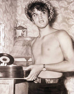 Elvis Presley Recording ''That'S All Right Mama '' In 1950 Singer Old Photo