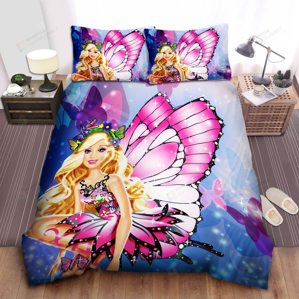 Barbie Cartoon Kids Gift Quilt Duvet Cover Set Bedding Comforter