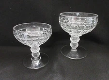 Pair of Heisey Victorian (pattern # 1425) 5 oz. Saucer Champagne Glass Stemware