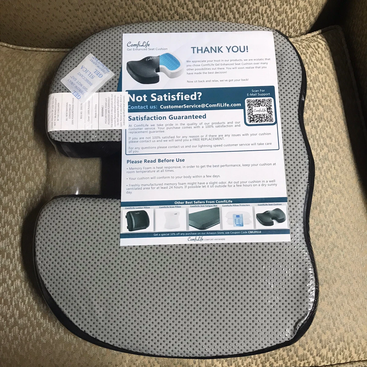 Comfilife gel seat clearance cushion
