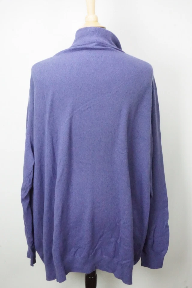 Loro Piana Purple 100% Cashmere 1/4 Zip Up BIG GUY Sweater Sz 60  - Image 4 of 4