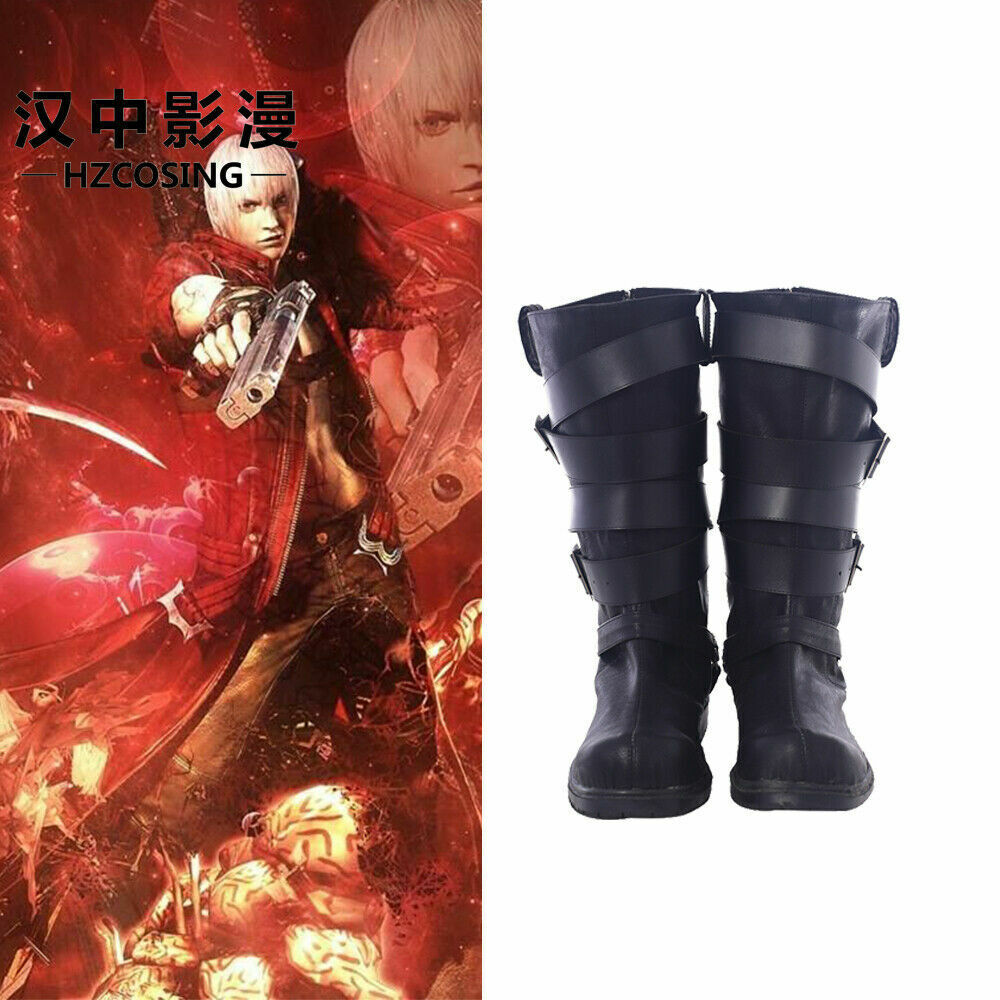 Devil May Cry 4 Dante Black Shoes Cosplay Boots