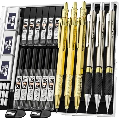 Vintage Wings Mechanical Pencil, 1.18mm lead, Non-Advertising Gold