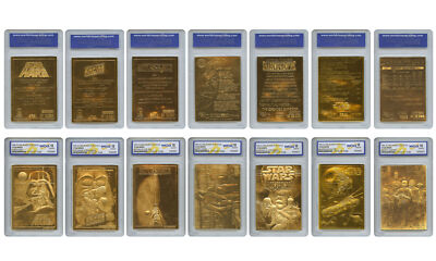 STAR WARS 1996 Original Genuine 23KT Gold Cards - Graded Gem-Mint 10 - SET OF 7