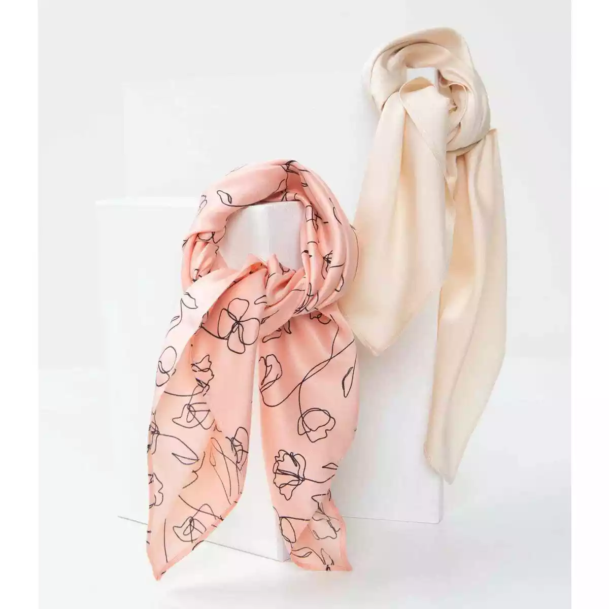Lark Ives Minimalist Hair Scarf Bundle 2 Scarves New In