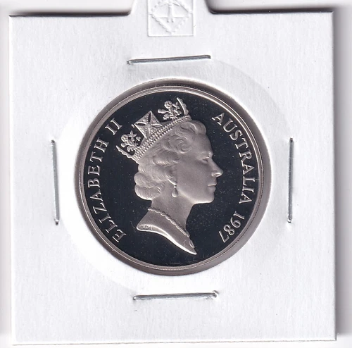 AUSTRALIAN PROOF: 1987 20 CENT COIN IN 2X2 HOLDER:  #100