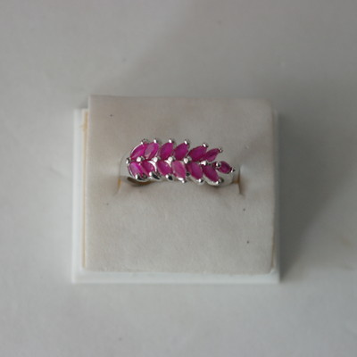 SCHÖNER NATÜRLICHER RUBIN 925 SILBER RING GRÖSSE M1\2 US 6,5 IN GESCHENKBOX