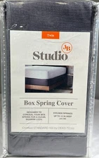 Studio 3B TWIN Box Spring Cover,  39" x 75", Fits Up to 12" Deep - CHARCOAL