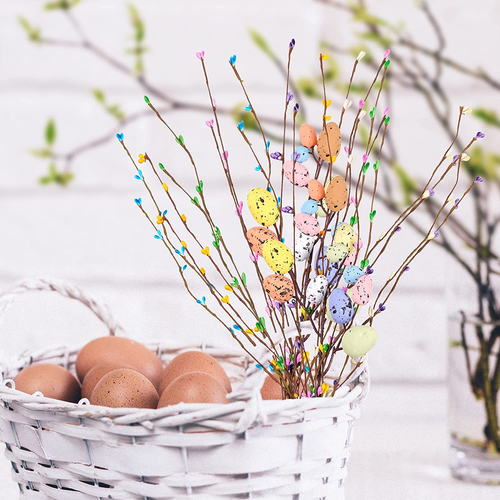 Artificial Easter Spray Vine with Pastel Easter Eggs and Berries- Decorative Spr - Picture 6 of 12