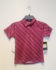 NIKE GIRLS DRI FIT PRINTED JUNIOR GOLF POLO SMALL, TRUE BERRY NEW