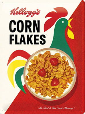 Kellogg´s - Corn Flakes Cornelius Blechschild, 30x40 cm, gewölbt & Motiv geprägt