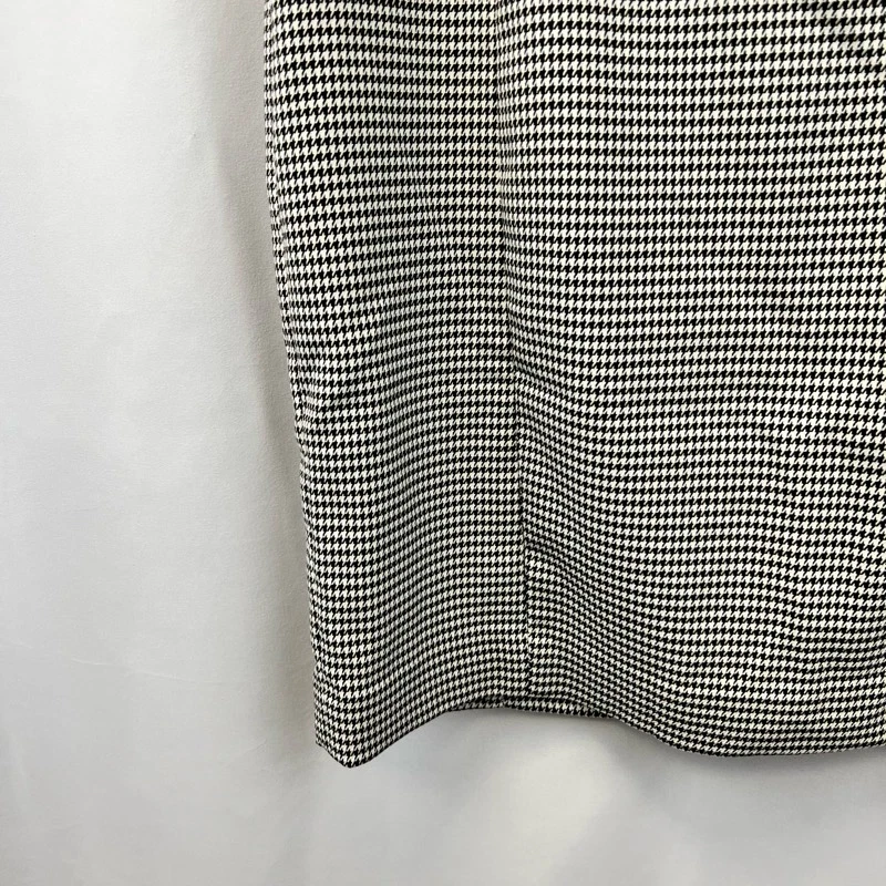 H&m Sheath Dress Women's 8 Black White Houndstooth Stretch Knee Length Zip - Image 4 of 4