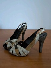 FENDI Leather Heels Sandals Size EU 38