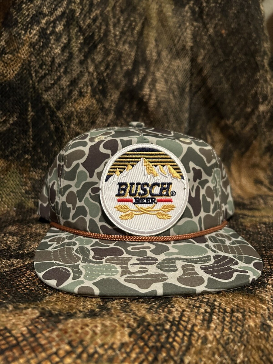 Retro Vintage Style Busch Hunting Camo Trucker Hat Proudly Printed in USA 1980s Busch Light Realtree Camo Snapback Hat, Adjustable Mesh  main image 2