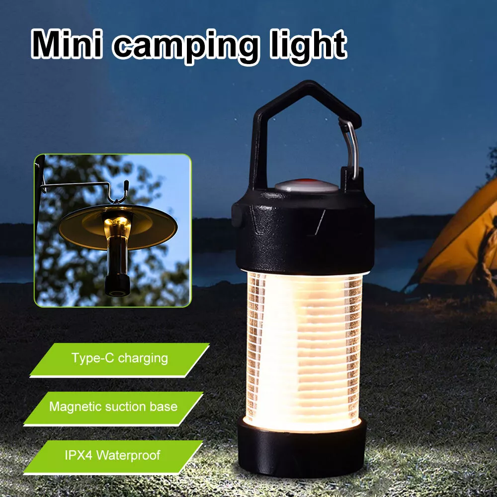 Camping Lantern Rechargeable 3000K Warm White Light Camping Lights Lamp  Brightness Adjustable 3 Light Modes with 18 Hrs Max Working Time for Hiking