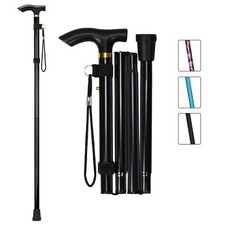 Folding Cane 5-Level Adjustable Height Walking Stick Lightweight Portable