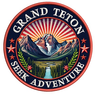 Grand Teton Parco Nazionale Patch da Viaggio Applique Ferro su Applique Grand Teton Parco Nazionale Patch da Viaggio Applique Ferro su Applique