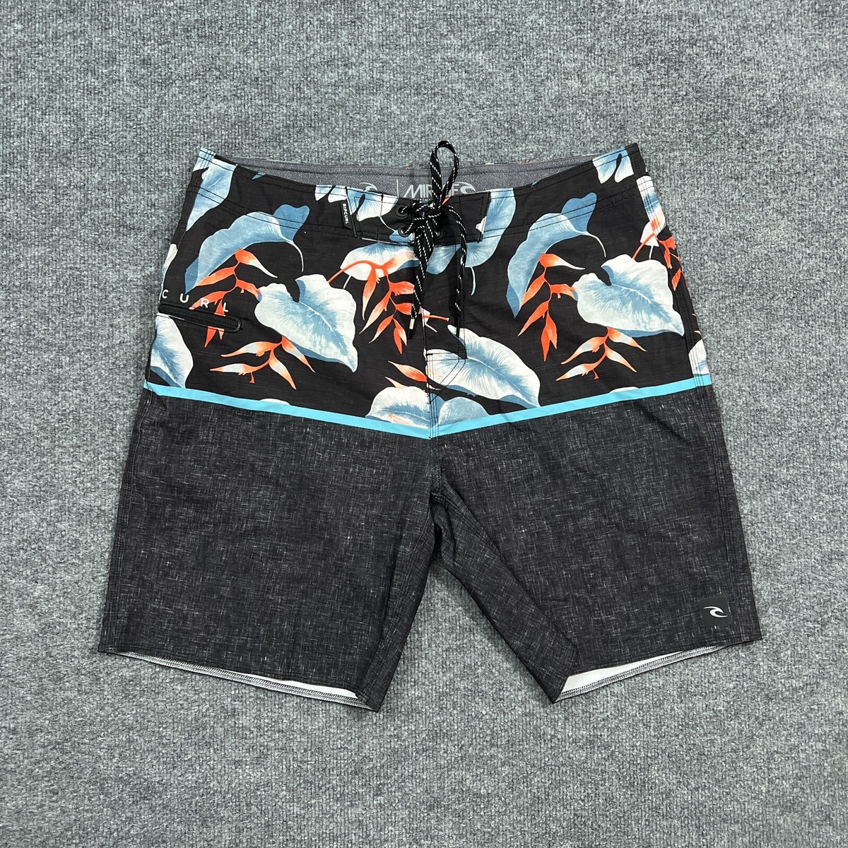 Rip Curl Mens Board Shorts 34 Black Mirage Surf Floral Stretch Zip Pocket  Logo - Main Image