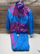 Vintage JPI 2 Piece Full-Zip Nylon Track Suit Girls Size 8