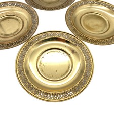 Messing Untersetzer D 12,3 cm 5,5 cm innen Untertassen 50er 60er Mid Century