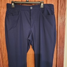 Callaway Men's Navy Stretch Golf Pants 36x30 Flat Front Straight Leg