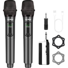 Wireless Microphone System Dual Handheld Microphone Karaoke DJ Wedding Party