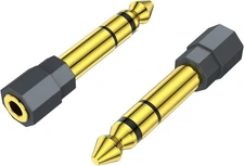 2 Pack 6.35mm 1/4 Male to 3.5mm 1/8 Female Stereo Headphone Adapter Audio Jac...