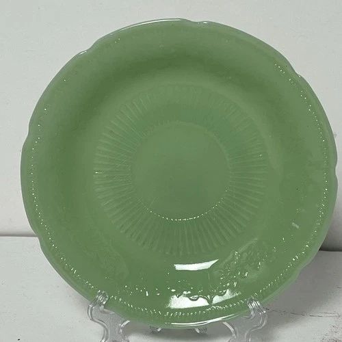 Vintage Fire King Jadeite Alice 5” Plate Oven Ware Green Ribbed USA