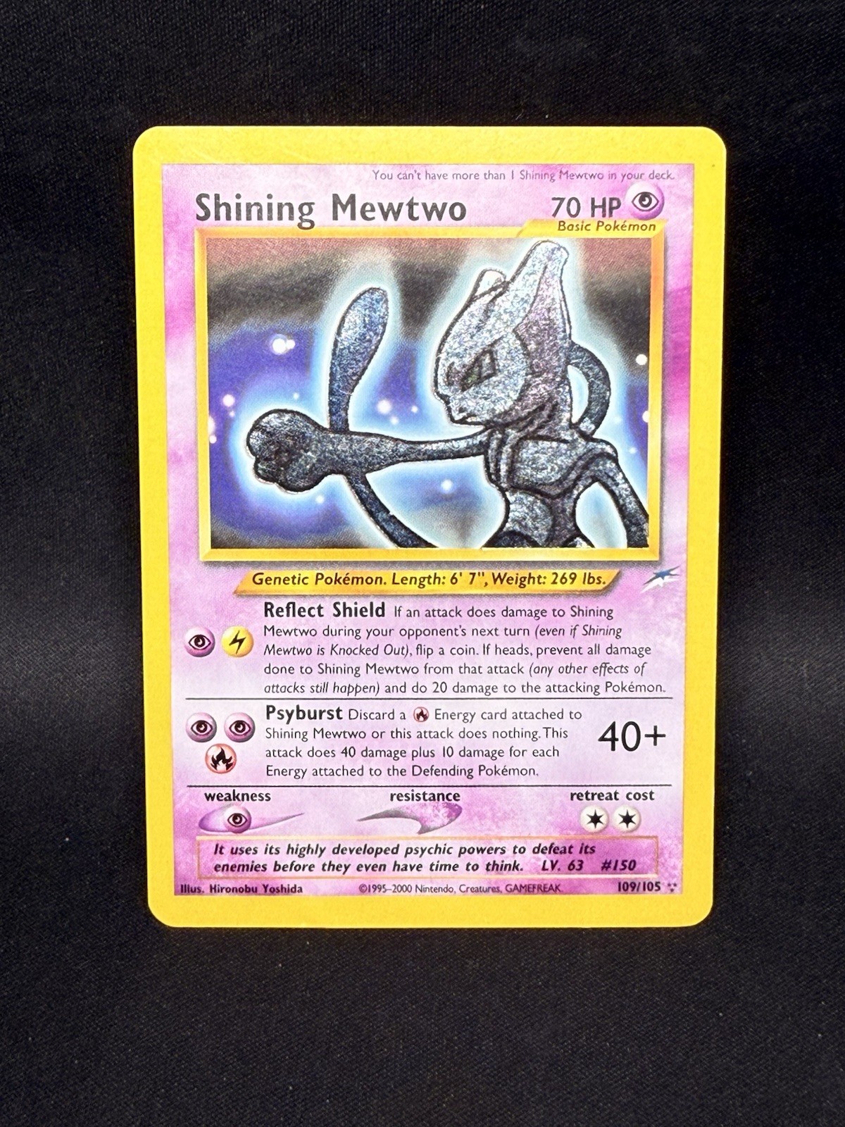 Pokémon Shining Mewtwo Secret Rare Holo Neo Destiny Nintendo Card 109/105