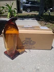 New ListingVintage Blenko Orange Clear Blown Glass Emperor Penguin Heavy 14"