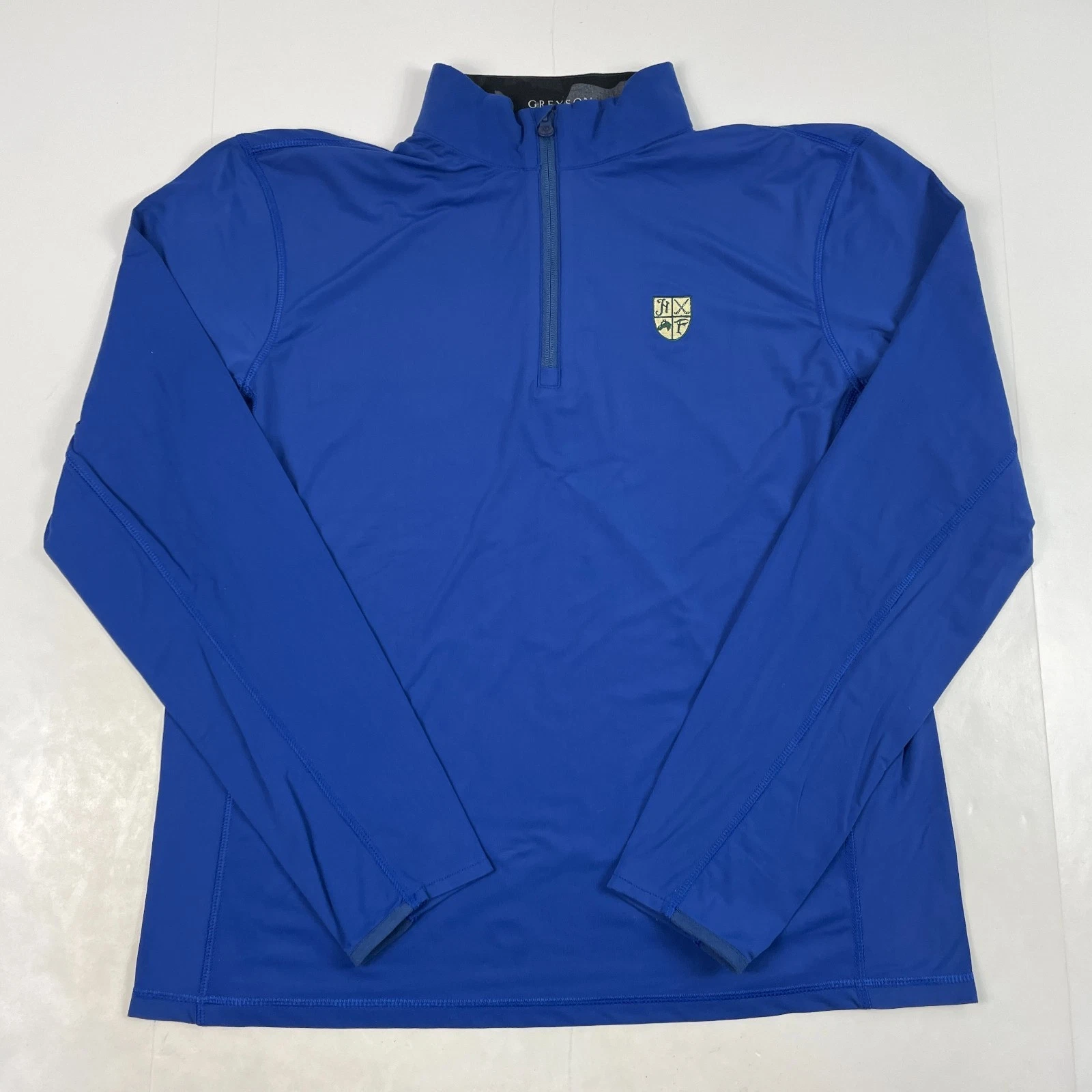 Greyson Shirt Mens Medium Blue Tate Golf 1/4 Zip Hamilton Golfer Golfing Stretch