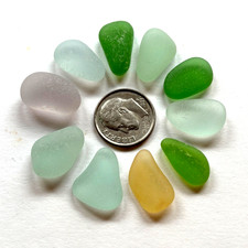 Surf Tumbled Sea Glass   Jewelry Quality   10 Pieces Naturally Recycled