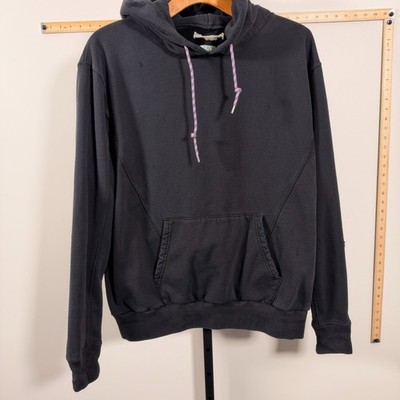 Off-White Hoodie Black Distressed Hoodie Men's Large