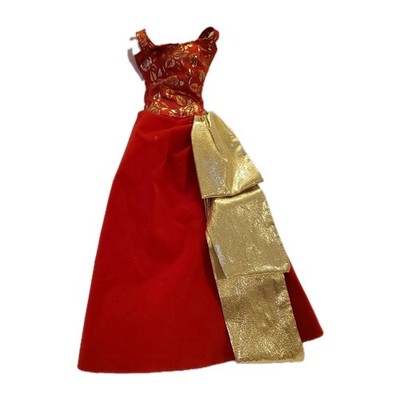 Barbie Doll Clothing A Christmas Carol Eden Starling Red & Gold Gown Dress
