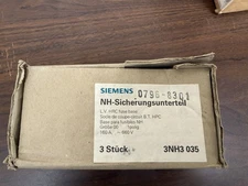 Siemens 3NH3035 L.V. HRC Fuse Base New In Box