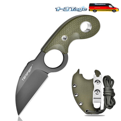 TONIFE Outdoor Messer 8Cr14MoV Stahl Full Tang Lanyard Scheide