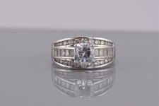 Epiphany Sterling Silver Cubic Zirconia Channel Baguette Band Ring 925 Sz: 10