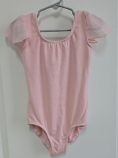Pink Girls' Flutter Sleeve One-Piece Leotard