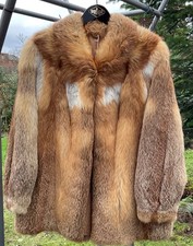 Giacca di volpe cappotto di pelliccia rosso giacca di volpe pelliccia 78 cm taglia 38