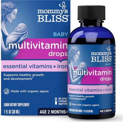 Mommy's Bliss Baby Multivitamin + Iron, Daily Essential Vitamins for Immune and