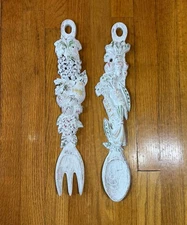 Vintage Syroco Fruit and Vegetable Fork Spoon Wall Decor 1970s