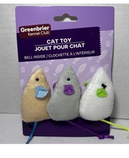 Greenbrier Kennel Club NEW 3pc Cat Toy, Small Soft Mice Toys For Cats