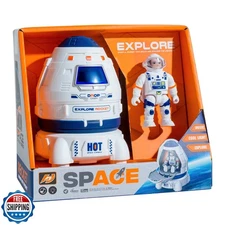 Wbzle Space Ship Toy, Space Capsule Rocket Toys with Lights and S