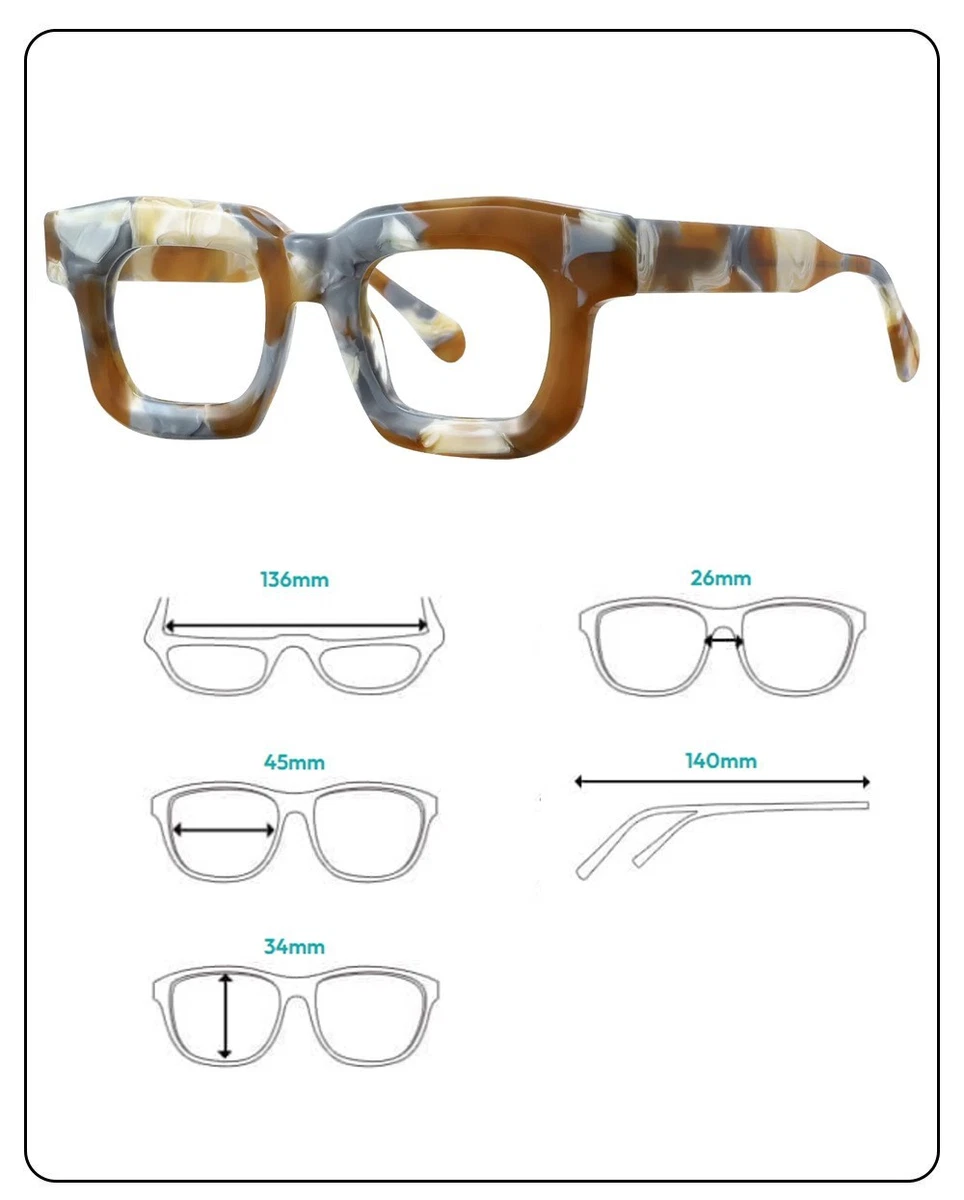 Thick Acetate Reading Glasses Tortoiseshell Retro Round Readers Eyeglasses Frame