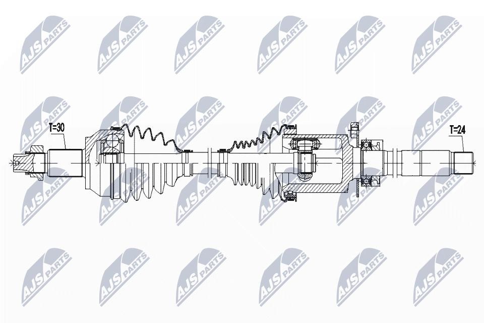 NTY Drive Shaft NPW-MA-003 For Maserati Front Axle Left 1055mm