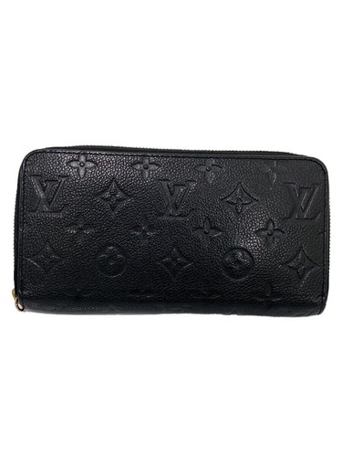 Louis Vuitton Long Wallet Zippy Monogram Empreinte Black Cowhide Used