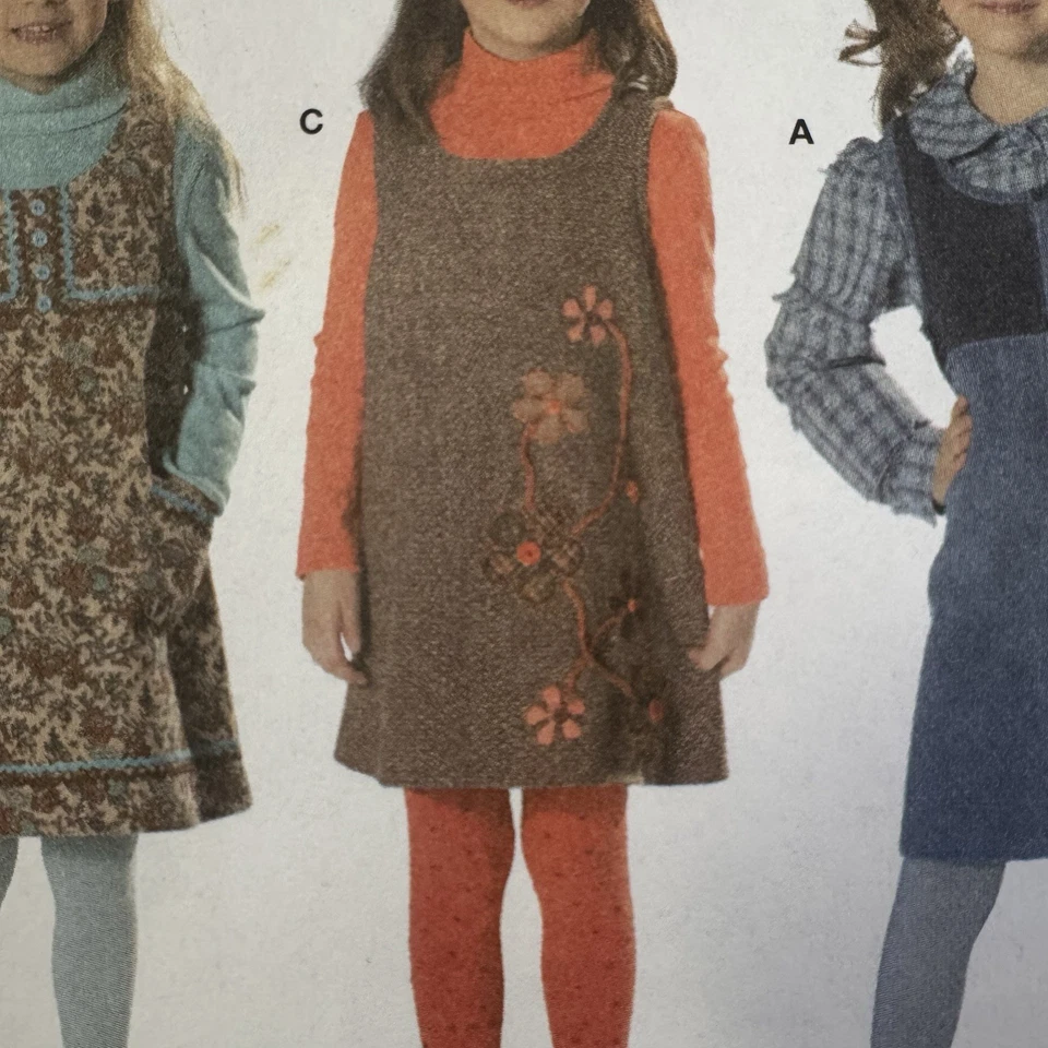 Burda Sewing Patterns 9675: 3 Jumper Dress Designs, Child Sizes 3-9 - New, Uncut - Image 3 of 4