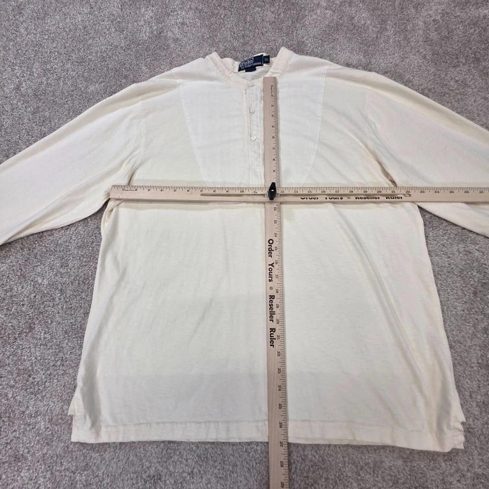 Vintage Polo Ralph Lauren Shirt Men XL Half Button Sea Captain Tuxedo Bib Henley - Image 3 of 4