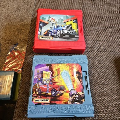Matchbox Fire Station & 24 Hour Truck Garage 2005 Pop-up and Play-Sets 8x8'' Each
